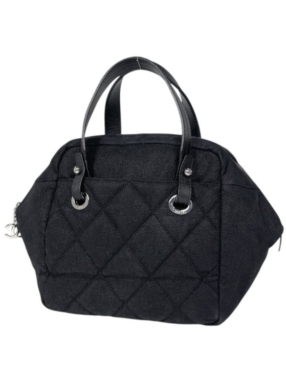 Chanel Handbag CC Logo Fabric Black